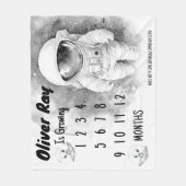 Little Astronaut Milestone Blanket Fleece Deken (Voorkant)