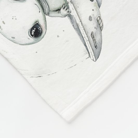 Little Astronaut Milestone Blanket Fleece Deken (Hoek)