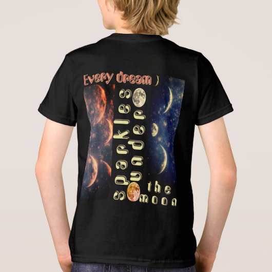 Little Astronaut Moon T-shirts Kinder Kosmisch (Achterkant)