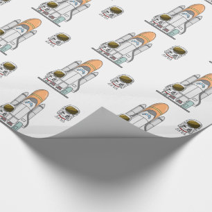 Little Astronaut & Spaceship Cadeaupapier