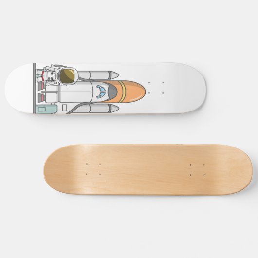 Little Astronaut & Spaceship Persoonlijk Skateboard (Horizontaal)