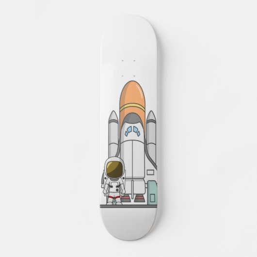 Little Astronaut & Spaceship Persoonlijk Skateboard (Voorkant)