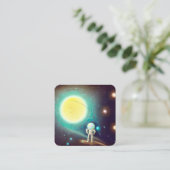 Little Astronaut Vierkante Visitekaartje (Staand voorkant)