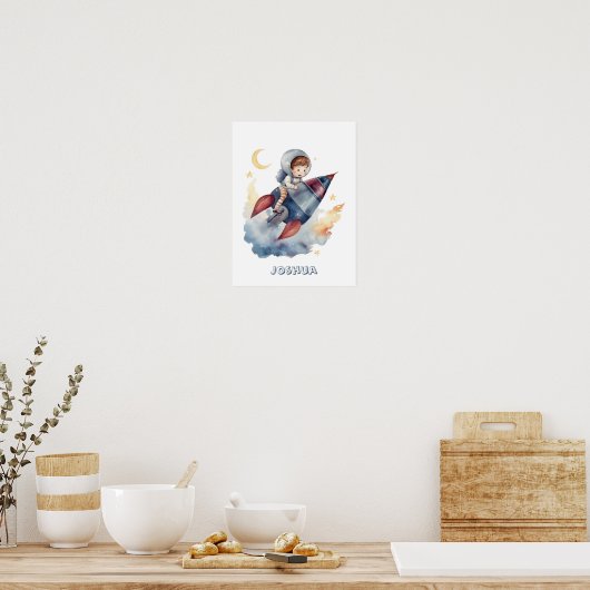Little Astronaut's Rocket Poster (Keuken)