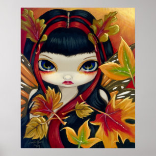 Little Autumn Leaves ART PRINT herfst fairy