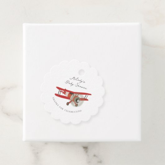 Little Aviator Baby shower Bedankjes Labels (In situ)
