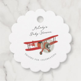 Little Aviator Baby shower Bedankjes Labels