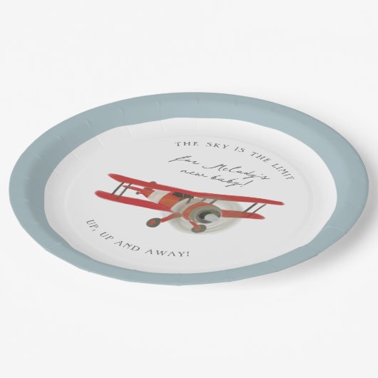 Little Aviator Baby shower Papieren Bordje (Gekanteld)