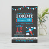 Little Aviator schattig vliegtuig krijtbord verjaa Kaart (Staand voorkant)