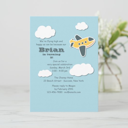 Little Aviator-uitnodiging Kaart (Staand voorkant)