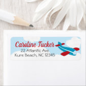 Little Aviator Vliegtuig Baby shower Adreslabel Etiket (Insitu)