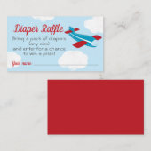 Little Aviator Vliegtuig Baby shower Luier Raffle Informatiekaartje (Voorkant / Achterkant)