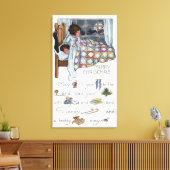 Little Awaken Girl Spies Santa en Sleigh Canvas Afdruk (Insitu (Woonkamer))