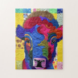 Little Baby Bison Quilt like Design Legpuzzel