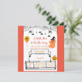 Little baby boo shower Halloween thema Aankondiging (Staand voorkant)