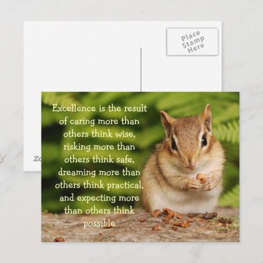 Little Baby Chipmunk Excellence Quote Briefkaart (Voorkant / Achterkant)
