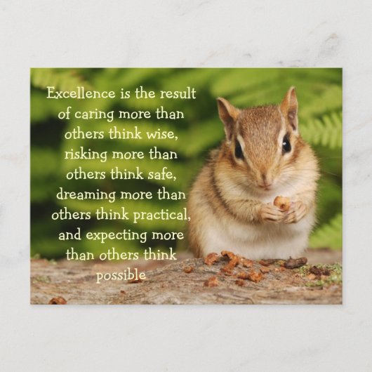 Little Baby Chipmunk Excellence Quote Briefkaart (Voorkant)