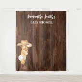 Little Baby Cowboy Western Baby shower Backdrop Wandkleed (Voorkant)