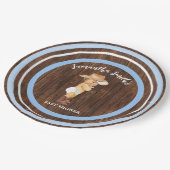 Little Baby Cowboy Western Blue Baby shower Papieren Bordje (Gekanteld)
