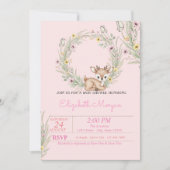 Little Baby Dear Floral Baby Shower Kaart (Voorkant)