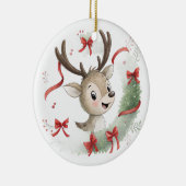 Little Baby Deer Christmas, Cute Fawn Keramisch Ornament (Rechts)