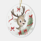 Little Baby Deer Christmas, Cute Fawn Keramisch Ornament (Links)