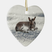 Little Baby Donkey in Snow Keramisch Ornament (Rechts)