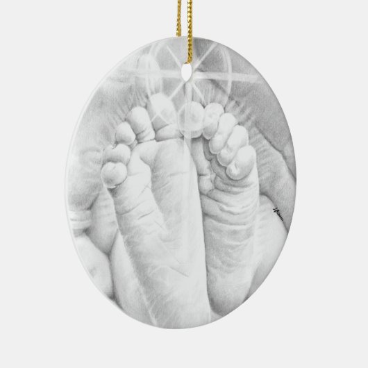 Little Baby Feet Keramisch Ornament (Rechts)