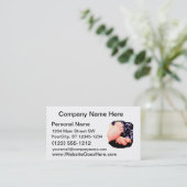 Little Baby Feet, Paarse Leopard Background Visitekaartje (Staand voorkant)