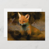 Little Baby Fox Cub Portret Briefkaart (Voorkant / Achterkant)