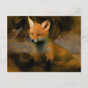 Little Baby Fox Cub Portret Briefkaart