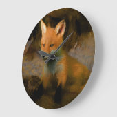 Little Baby Fox Cub Portret Grote Klok (Hoek)