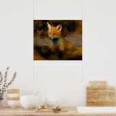 Little Baby Fox Cub Portret Poster (Keuken)