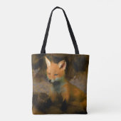 Little Baby Fox Cub Portret Tote Bag (Achterkant)