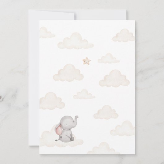 Little Baby Olifant Baby Shower Uitnodiging (Achterkant)