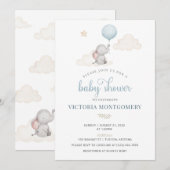 Little Baby Olifant Baby Shower Uitnodiging (Voorkant / Achterkant)