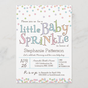 Little Baby Sprinkle Confetti Shower Invitation Kaart