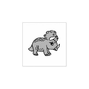 Little Baby Triceratops Dinosaur Rubberstempel