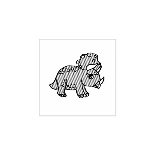 Little Baby Triceratops Dinosaur Rubberstempel (Afrduk)