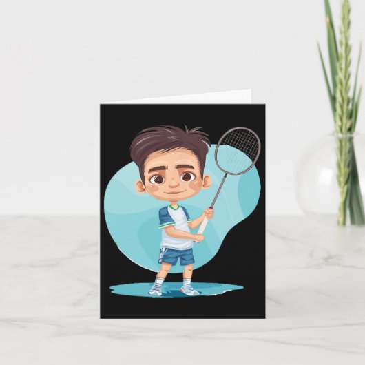 Little Badminton Player Shuttle Game voor jongens Kaart (Voorkant)