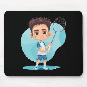 Little Badminton Player Shuttle Game voor jongens Muismat
