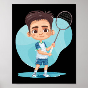 Little Badminton Player Shuttle Game voor jongens Poster