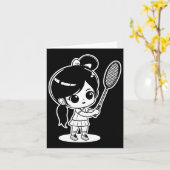 Little Badmintonist Cartoon Shuttle Kaart (Gele Bloem)