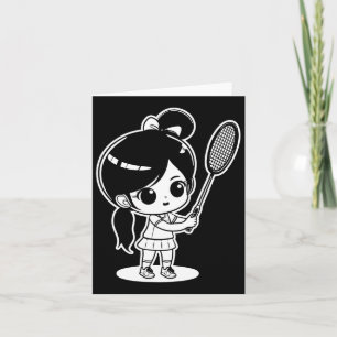 Little Badmintonist Cartoon Shuttle Kaart