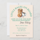 Little Bagel aan boord Baby shower Invitation Kaart (Voorkant)