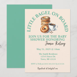 Little Bagel aan boord Baby shower Invitation Kaart