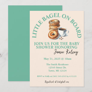 Little Bagel aan boord Baby shower Invitation Kaart