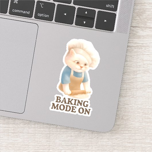 Little Baker Cat: Cozy Morning Kneading Art Sticker (Detail)