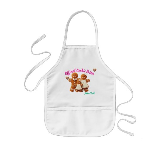 Little Baker Gingerbread Personalized Kid Apron Kinder Schort (Voorkant)