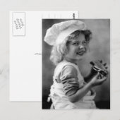 Little Baker Girl Eating Pie Briefkaart (Voorkant / Achterkant)